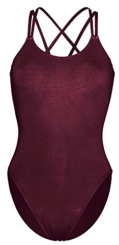 Capezio Maillot Camisola con Doble Correa en la Espalda, Elegante Leotardo de Baile o Gimnasia, Cuello Redondo, Leotardo de Baile para Mujer, Puede Usar para Ballet, Jazz y Otros Estilos de Baile,