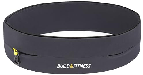 Build & Fitness Marsupio Running – Cintura Palestra e Porta Cellulare da Corsa con Gancio Portachiavi – Compatibile con iPhone, Samsung. Unisex