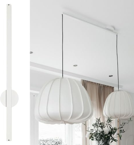 Lightswing® Twin Aufhängesystem für zwei Hängelampen - Matt Weiss - 90 cm - Beweg deine Hängeleuchte Mühelos - Einfache Installation - Hängelampe Esstisch - Pendellampe Verstellbar - Hängeleuchte