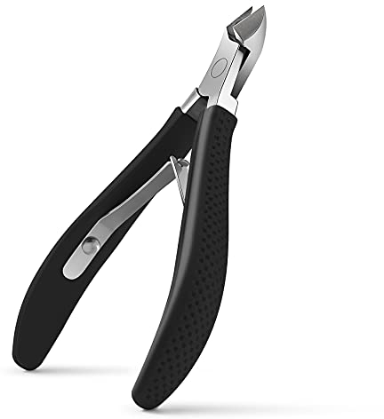 FVION Coupe Cuticule, Pince à Cuticules Professionnelle Acier Inoxydable Ciseaux à Cuticules pour Manucure et Pédicure Silicone Poignée, Ouverture de 9mm