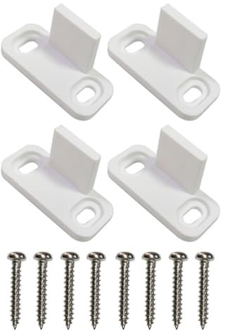 DOITOOL Sliding Door Floor Guide：Floor Mounted Barn Door Roller Stopper Bottom Guide Bar Track Hardware for Sliding Doors Stop Including Pocket with Screws and Bypass White 2 Sets