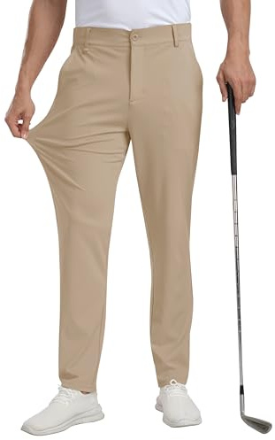 MoFiz Pantalon de Golf Homme Extensible Pantalon de Travail Décontracté Coupe Ajustée Stretch Sport Pants 30/32 avec 5 Poches