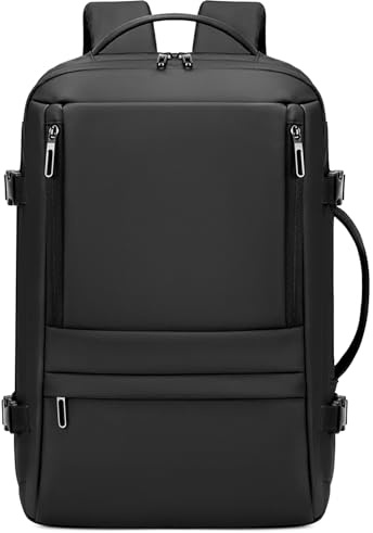 Rcrirth Carry On Travel Backpack for Airplanes | 35L Suitcase Backpack Luggage Business Weekender Bag - Expandable Travel Carry On Flight Approved for Men Women - Black