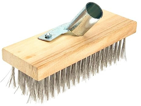 ANDRESLAD Brosse à Récurer Acier avec Poils Rigides Brosse De Nettoyage pour Sols Intérieur Et Extérieur pour Et