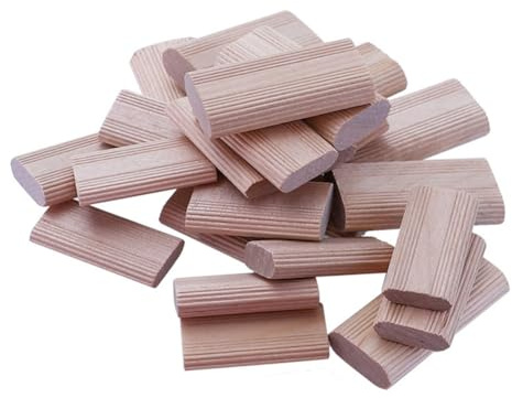 Lapyyne 50 conectores de clavija de madera Domino de 6 mm, conectores de madera de haya, conectores de empalme de muebles de carpintería, fáciles de usar