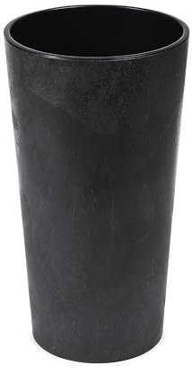 Tymar - Columna de plantas, macetero alto interior, jardinera, macetero grande, (hormigón negro; diámetro 19 cm)