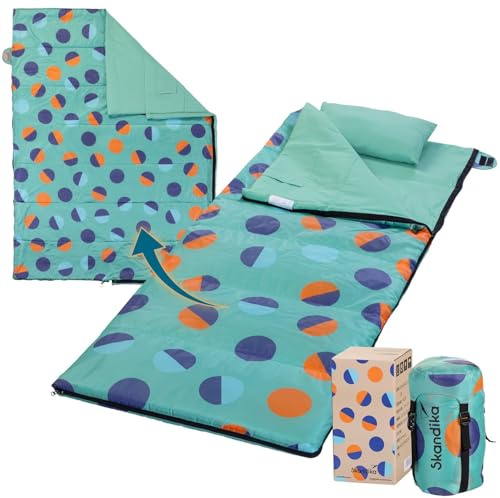 Skandika Deckenschlafsack Sovro Lite | Leichter Schlafsack Outdoor für Erwachsene, 150g/m² Füllung, 3 Jahreszeiten, als Doppelschlafsack nutzbar, Camping Schlafsäcke mit Kissen