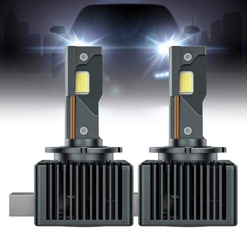 FLITI Ampoule D1S LED Voiture Ampoule, LED D1S 120W Remplacement Pour Ampoules De Phares Au Xénon, 6000K 12000LM D1S Ampoules De Phares De Voiture, Halogène Xénon Plug & Play 2 Lampes (Une paire)