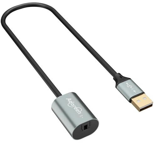 Adoreen Male USB A 2.0 to Female Toslink Digital Optical Audio Cable Adapter 0.6 Ft, USB to SPDIF Port Fiber Optic Converter, for Laptop Computer PC PS5/PS4, NOT for TV Or Other-Unidirectional