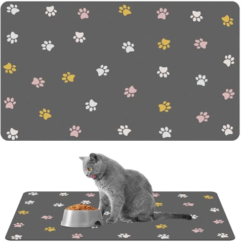 Tappetino Ciotola Cane, 50 X 30 Cm Super Assorbente Tappetino Ciotole Gatto, Antiscivolo Sottociotola Per Cani, Tappetino Gatto Ciotole,Lavabile tappetino sottociotola per cani Per Mangiare, Riposarsi