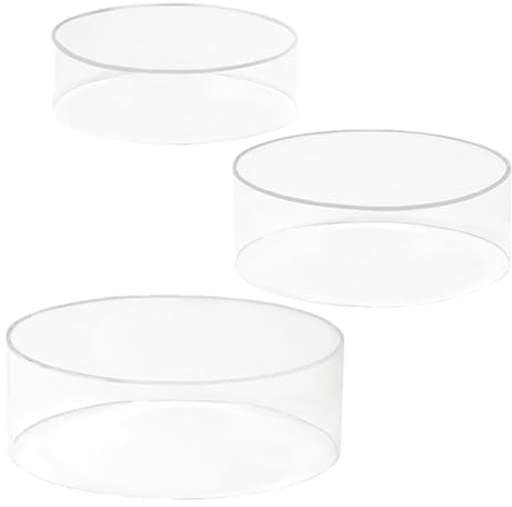 Genérico Elevador Para Tartas | Soporte Expositor Transparente - Juego 3 Repisas Mesada Para Decoración Hogar Pastelería Retail Florería Panadería Eventos