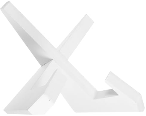 DIKACA Supporto Porta Libri da Tavolo in Legno Bianco, Leggio a Forma di X Multifunzionale per Cucina e Ufficio, Supporto per Tablet e Esposizione di Libri, per Lettura e Presentazioni