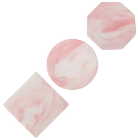 AKOOSY Piastra di Supporto per Sigillatura in Cera in Ceramica Resistente al Calore, Set da 3 Pezzi Motivi Marmo Rosa, Tampone Multifunzionale per Timbri di Ceralacca, per Sigillare