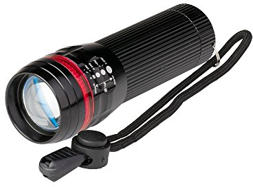 POLY POOL - PP3153 Torcia LED Portatile 1W ALUMINI - Torcia Mini LED 3 Luminosità - Luce Emergenza o Lavoro Tascabile in Alluminio Portata 50m con Fuoco Regolabile - Lampada a Batteria con Laccetto