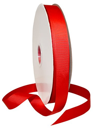 Morex Ribbon Grosgrain Fabric Solid Color Ribbons, Gift Wrapping, Christmas and Wedding Décor, for Crafting and Floral Arrangements, 7/8 x 100 Yd, Red