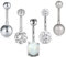 Crdifu 5stk Bauchnabelpiercing Barbell Set 14 Gauge aus 316L Chirurgenstahl Piercing Schmuck Silber Rosegold