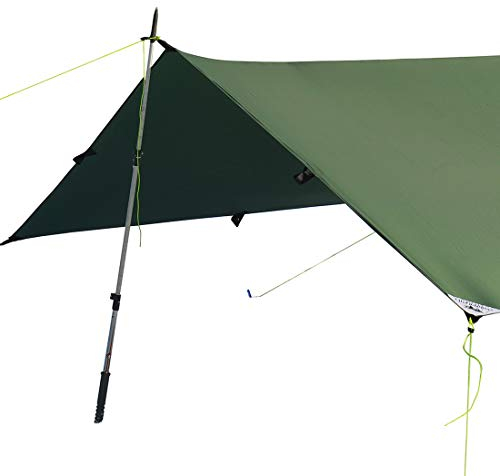 LiteOutdoors Silnylon-Plane, 330 g, ultraleichte Plane für Rucksackreisen, Hängemattenschutz, Grün, 2,4 x 3,4 m