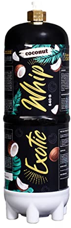 ExoticWhip Kokosnuss 640g N2O für Sahnebereiter- entspricht 85 Sahnekapseln -100% recyclebar- hochwertige Edelstahl-Zylinder für Sahnebereiter, perfekt geeignet für die Zubereitung auf Partys.