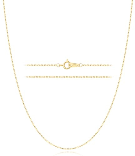 Gacimy Chain Necklace for Women 14K Real Gold Plated, 1.5mm Thick Gold Over 925 Sterling Silver Cable Necklace for Women, 20 Length with 2 Extension Chains