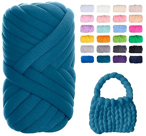 Uiopa Bulky Armstricken Wolle, 500g Dicke Wolle Sperrige Handstrickgarn, Grob Gestrickte Schlauchgarn Häkelwolle Chunky Yarn für Taschen, Decken, Körbe, Haustiernester, DIY-Kunsthandwerk