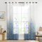 MIULEE Gardinen Bestickte Transparent Vorhänge Farbverlauf Voile Sheer 2er Set Motive Vorhang mit Ösen Dekoschal Fensterschal für Schlafzimmer und Wohnzimmer 225 cm x 140 cm(H x B) Marineblau