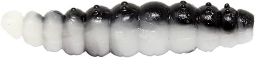 FTM Lifter Lures Larvy Cheese - 10 Gummimaden, Länge:3.5cm, Farbe:White/Black