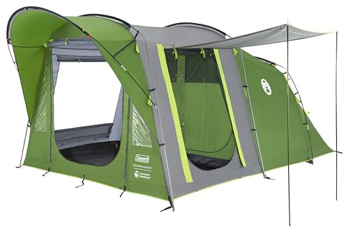 Coleman Oak Canyon 4 Blackout Zelt | 4 Personen Familien-Tunnelzelt mit 2 speziell abgedunkelten Schlafzimmern und Wohnbereich | 4 Mann Campingzelt | 4500 mm wasserdicht | Eingenähte Bodenplane