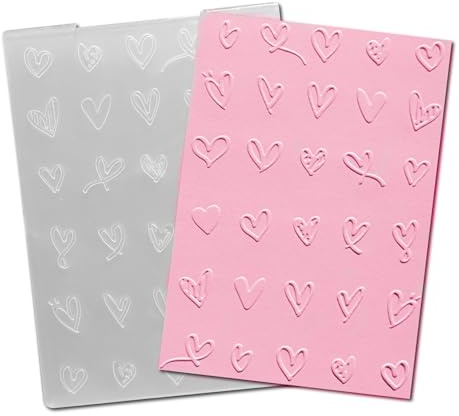 arriettycraft Heart Plastic Embossing Folders for Card Making Hearts Valentine's Day Embossing Folder for Scrapbooking Pages Paper Crafting Clay Decoration