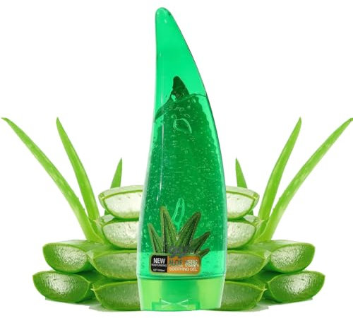Gel Aloe Vera Bio Visage - 260ml Apaisant Naturel Hydratant Nourrissant pour Peaux Sèches Coups Soleil