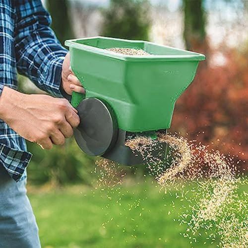 HpLive Handheld Spreader Universal Portable Horticultural Spreader Hand Operated Fertilizer Spreader