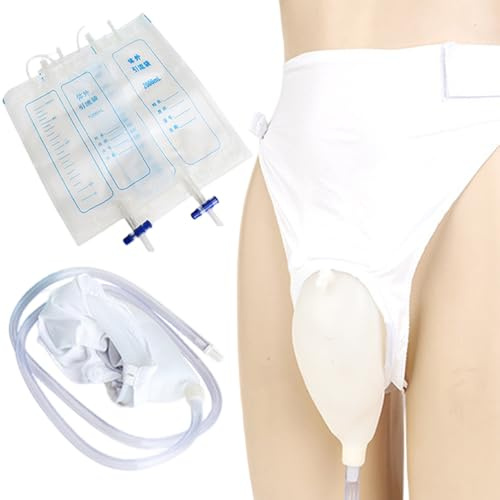 Catéter externo para mujeres urinario portátil de silicona para mujeres postradas en cama con cinturón de alta elasticidad urinario reutilizable y portátil para con dos bolsas para orinar.