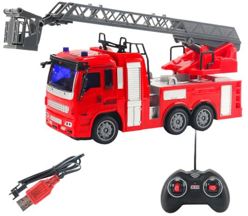 Children Fire Truck Set - Construction Truck Toy, Rescue Vehicle Toys, Lighting Effect Play Car, Educational Fun | Fire Engine Toy Set Interactive Style for Preschool Kids Learning Activity