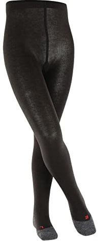 FALKE Unisex barn aktiva varma strumpbyxor ull svart blå många fler färger förstärkta barnstrumpbyxor utan mönster ogenomskinliga ullstrumpbyxor andas snabbtorkande 1 styck, Svart (svart 3000), 98-104