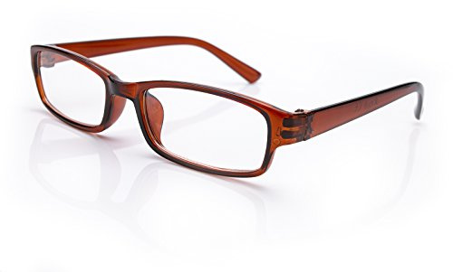 4sold (TM) Slim Lesebrillen Retro Black, Brown dunkelbraun +1.5 or +2.00 or +2.5 or +3.0 or +3.5 or +4.00 (Brown, 2.00)