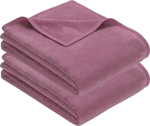 Erwin Müller Wohndecke, Wolldecke, Kuscheldecke 2er- Pack - strapazierstark, weich, temparaturausgleichend (weitere Farben, Größen)