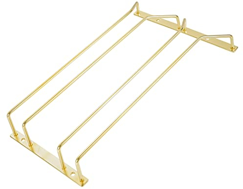 Dianoo Porte-verres à Vin Doré de 35,5 cm - Support à Suspendre pour Cuisine, Bar - 2 Rangées