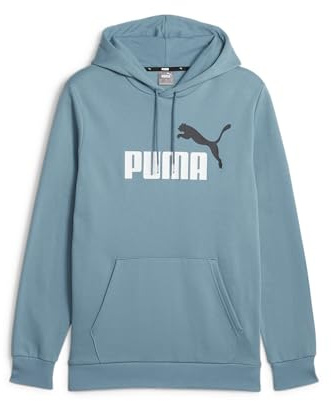 PUMA Ess+ 2 Col Big Logo Hoodie FL Sudation, Bleu Vif, S Homme