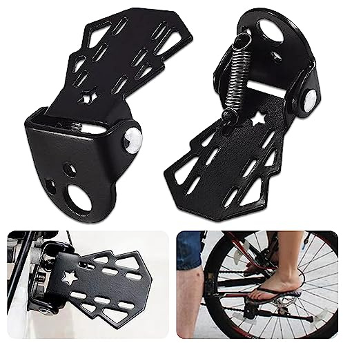 Aoreun Pedali Posteriori per Bicicletta, 1 Paio mini Pedale Poggiapiedi Bici in Acciaio antiscivolo Pedale posteriore della bicicletta con Fori da 5 mm per Ciclismo Bicicletta Strada MTB BMX