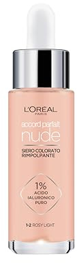 L’Oréal Paris Siero Colorato Accord Parfait, Per Pelle Rimpolpata e Idratata, Finish Naturale, Texture Leggera, Tonalità: 1-2 Rosy Light, 30 ml