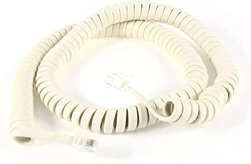 XYWHPGV RJ9 4P4C-kontaktdon lindad telefonkabel, 2,5 m 8 fot för fast telefon, beige(315ab 70f1f 51c0c fbd88 56d76 d5206