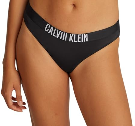 Calvin Klein Slip Bikini con Fascia Donna con Logo, Nero (Pvh Black), S