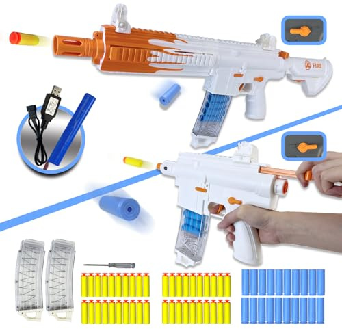 Leksaksskum blasterpistol – automatisk dartpistol för pojkar från 14+ år, presenter till inomhus och utomhus för vuxna och barn till jul och födelsedag orange färg