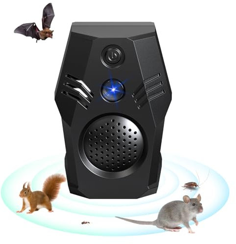 Ultrasonic Repeller Indoor, Mouse Repellent Plug in, 4 Modes & Two Power Options Mosquito Repeller Rodent Control Device, Harmless Spider Repellent for Mice, Rat, Cockroach, Bugs, Ant