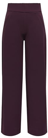 JDY Mujer Jdylouisville Catia Life WD PNT JRS Noos Pantalones De Cintura Alta Y Pierna Ancha, Winetasting., M / 34L