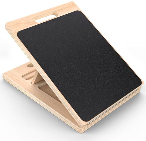 ANVICTOX Adjustable Slant Board for Calf Stretching 15° 20° 25° 30°,Portable Wooden Calf Stretcher Incline Board for Knees Ankle Heel Feet Leg,250lbs Weight Capacity