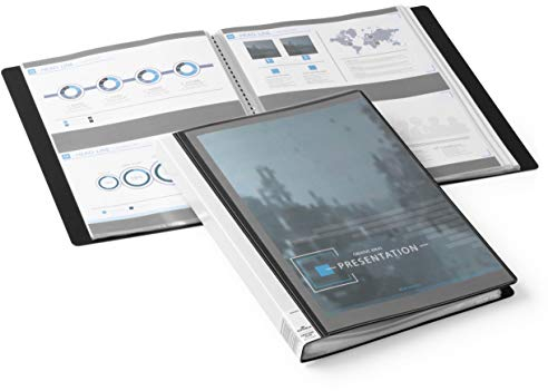 Durable Sichtbuch Duralook Plus, (für A4, mit 40 Hüllen, Rückenbreite 25mm) schwarz, 243401