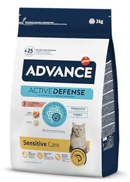 Advance Cat Adult Sensitive, Pienso para Gatos Adultos con Sensibilidades Digestivas con Salmón, 3kg