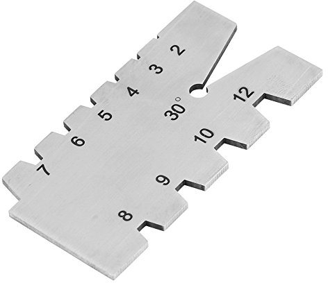 30 Grad Gewindelehre, Screw Thread Gauge aus Edelstahl Messbereich 2-12mm für Holzbearbeitung, Metallbearbeitung, Maschine, Ausrüstung