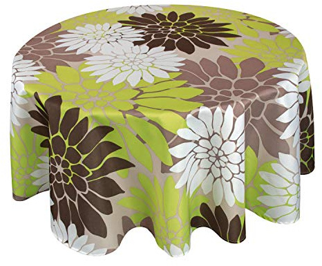 Valia Home Tischdecke mit Teflonbeschichtung für Innen- & Außenbereich anwendbar Wasser & Schmutzabweisend Dank verlässlichem Lotuseffekt - rund 140 cm Blume