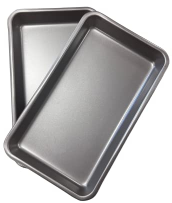 Great British Bakeware 2 Pack 34cm Superior Double Coated Non-Stick Roasting Tray, Oven Baking Tray, PFOA & BPA Free Cookware, Oven Safe Baking & Roasting Tin, Made in England